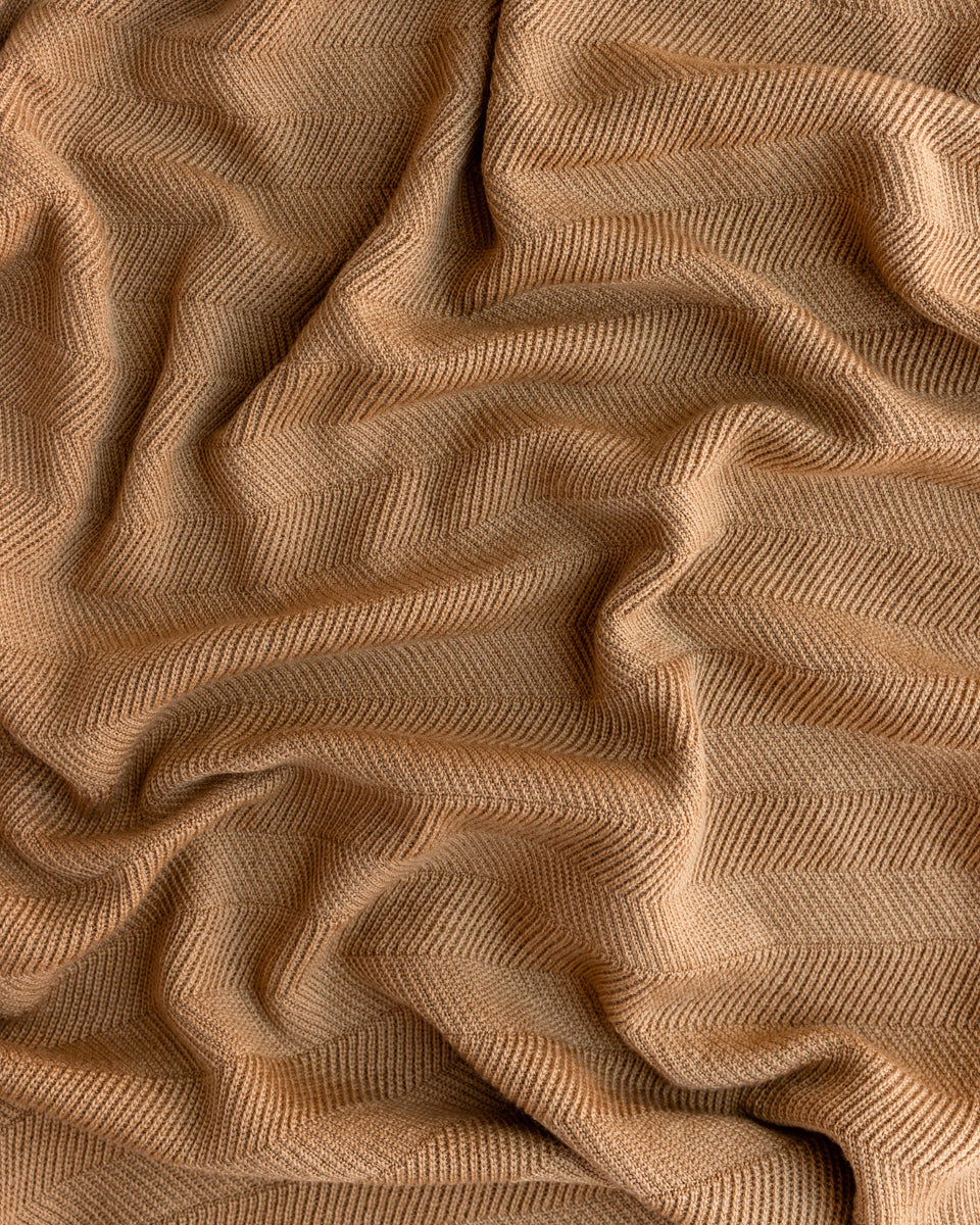 Strickdecke aus Merino FREDDIE OCHRE