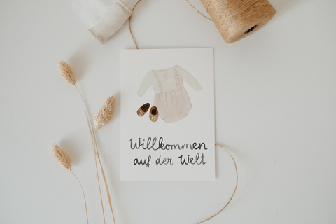 Postkarte WILLKOMMEN AUF DER WELT